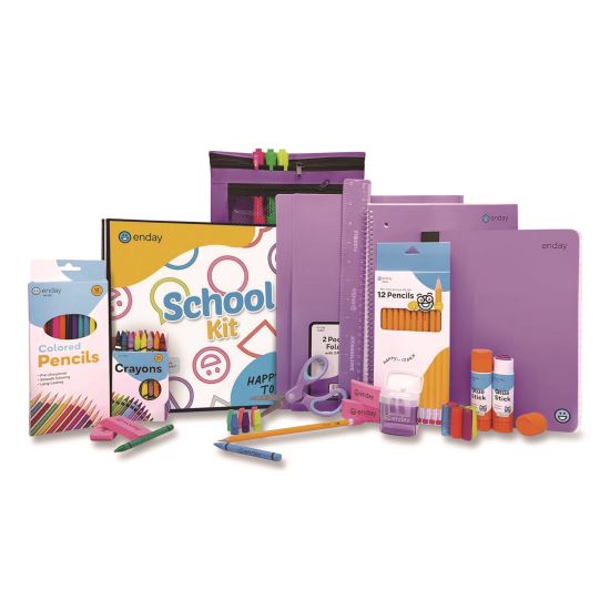 Back to School Supplies Kit for Grades K-5, Purple1