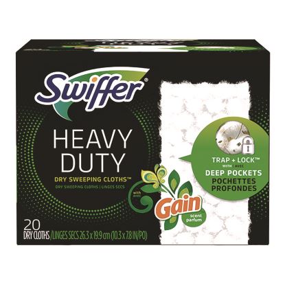 Heavy-Duty Dry Refill Cloths, 7.8 x 10.3, Gain Original Scent, White, 20 Cloths/Box1