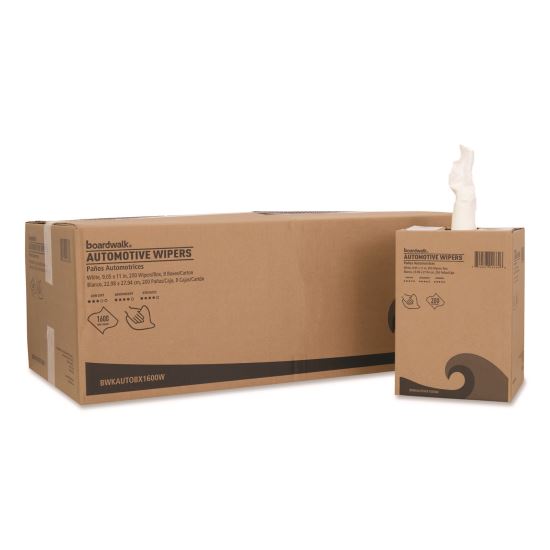 Automotive Wipers, 10.63 x 20.47, Unscented, White, 200/Box, 8 Boxes/Carton1