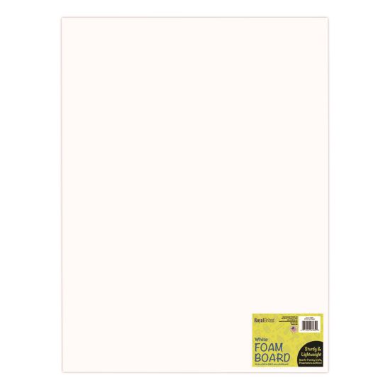 Foam Board, 15" x 20", 3/16" Thick, White, 10/Pack1