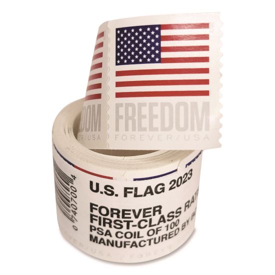 First-Class Forever Stamps, U.S. Flag, 100/Roll1