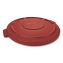 BRUTE Self-Draining Flat Top Lids for 32 gal Round BRUTE Containers, 22.25" Diameter x 3"h, Red, 3/Carton1