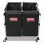 4 Bushel Collapsible X-Cart Bag for Rubbermaid Commercial 1881749 and 1881781, 5 cu ft, 22.08" x 15.33" x 27.33", Black, 2/CT1