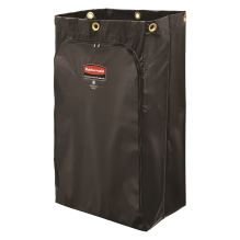 Zippered Vinyl Cleaning Cart Bag for Rubbermaid Commercial FG6173-88, 24 gal, 6.5" x 9.13" x 17.25", Black, 4/Carton1