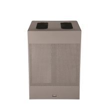 Designer Line Silhouettes Waste Receptacle, 34 gal, Steel, Silver Metallic1