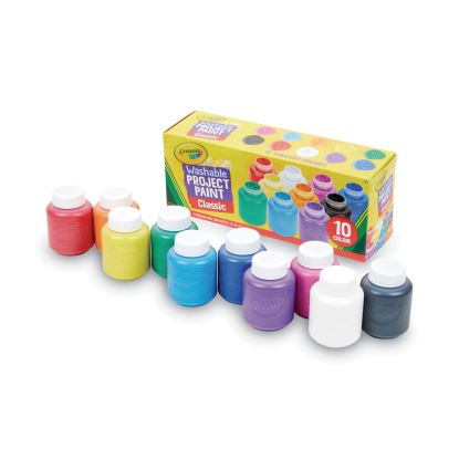 Washable Watercolor Project Paint, Assorted Classic Colors, 2 oz Bottle, 10/Pack1