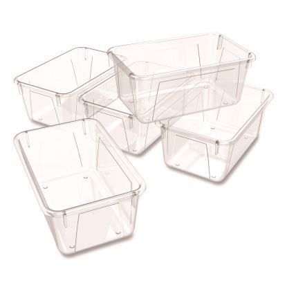 Cubby Bin, 1.8 gal, 7.8" x 12.09" x 5.18", Clear, 5/Pack1