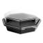OctaView Hinged-Lid Cold Food Containers, 42 oz, 9.57" x 9.2" x 3.2", Black/Clear, Plastic, 100/Carton1