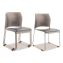 8700 Series Cafetorium Plush Vinyl Stack Chair, Supports Up to 500 lb, 18" Seat Ht, Blue Seat, Gray Back, Silver Base, 4/PK1