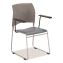8700 Series Cafetorium Chair With Armrests, Supports Up to 500 lbs, 18" Seat Height, Blue Seat, Gray Back, Silver Base, 8/PK1