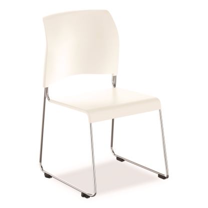 8800 Series Cafetorium Plastic Stack Chair, Supports Up to 500 lb, 18" Seat Height, White Seat/Back, Chrome Base, 4/Pack1