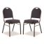 9200 Series Premium Upholstered Stack Chair, Fabric, Supports 500 lbs, 19" Seat Ht, Midnight Blue Seat/Back, Black Base, 2/Pk1