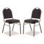 9200 Series Premium Upholstered Stack Chair, Fabric, Supports 500 lb, 19" Seat Ht, Midnight Blue Seat/Back, Silver Base, 2/PK1