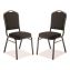 9300 Series Deluxe Upholstered Stack Chair, Fabric, Supports 500 lb, 19" Seat Height, Ebony Black Seat/Back, Black Base, 2/PK1