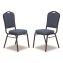 9300 Series Deluxe Upholstered Stack Chair, Fabric, Supports 500 lb, 19" Seat Ht, Natural Blue Seat/Back, Black Base, 2/Pack1