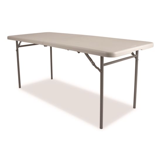 Comfort Max Fold-in-Half Table, Rectangular, 60w x 30d x 29.25h, Speckled Gray Top, Gray Base/Legs1