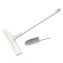 Rubber Broom and Handheld Brush,11.75 x 50 Plastic Handle, White/Blue1