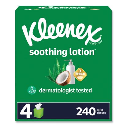 Lotion Facial Tissue, 3-Ply, White, 60 Sheets/Box, 4 Boxes/Pack, 8 Packs/Carton1