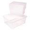 Storage Tray, Deep, 2 gal, 10.65" x 10.65" x 5.2", Clear, 5/Pack1