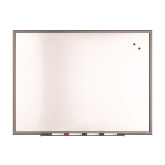 Magnetic Porcelain Dry Erase Board, 48" x 36", White Surface, Gray/Natural Aluminum Frame1