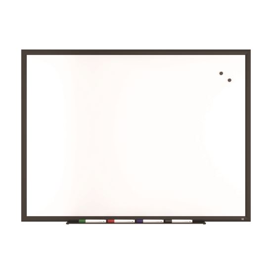 Magnetic Porcelain Dry Erase Board, 48" x 36", White Surface, Black Aluminum Frame1