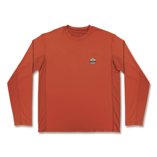 Chill-Its 6689 Cooling Long Sleeve Sun Shirt with UV Protection, Medium, Orange1