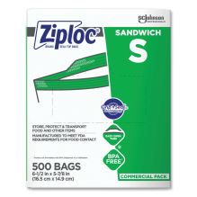Resealable Sandwich Bags, 6.5" x 6", Clear, 500/Box1