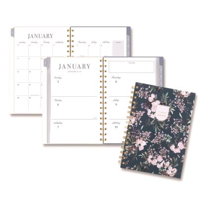 Weekly/Monthly Calista Floral Planners, 8.5 x 5.5, Floral Artwork, Blue/Purple/Green Cover, 13-Month (Jan-Jan): 20261