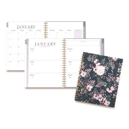 Weekly/Monthly Calista Floral Planners, 11 x 8.5, Floral Artwork, Blue/Purple/Green Cover, 13 Month (Jan-Jan): 20261