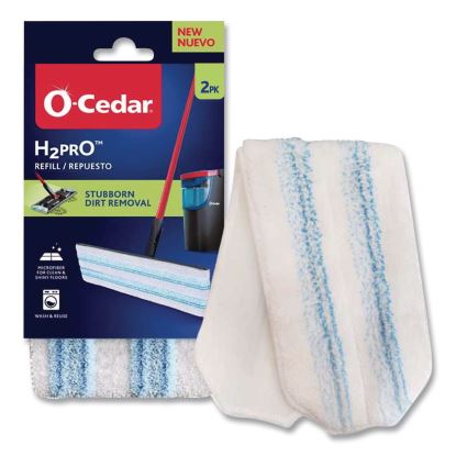 H2prO Flat Mop Head Replacement, 9.25 x 4.38, Blue/White, 2/Pack, 6 Packs/Carton1