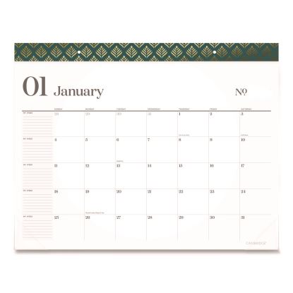 WorkStyle Monthly Desk Pad Calendar, 21.75 x 17, White Sheets, Teal Headband/Clear Corners, 12-Month (Jan-Dec): 20261