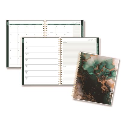 Emerald Isle Weekly/Monthly Planner, 11 x 8.5, Green Marbled Cover, 12-Month (Jan-Dec): 20261