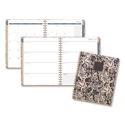 Elizabeth Weekly/Monthly Planner, 11 x 8.5, Floral Artwork, Blue Cover, 12-Month  (Jan-Dec): 20261