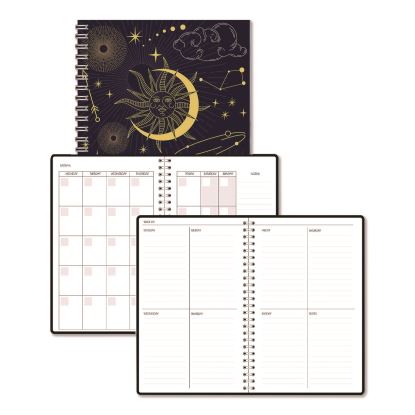 Recycled Non-Dated Monthly/Weekly Planner, Celestial, Blue/Gold Cover, Undated1