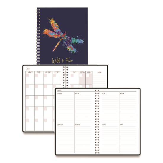 Recycled Non-Dated Monthly/Weekly Planner, Wild and Free, Multicolor Cover, Undated1