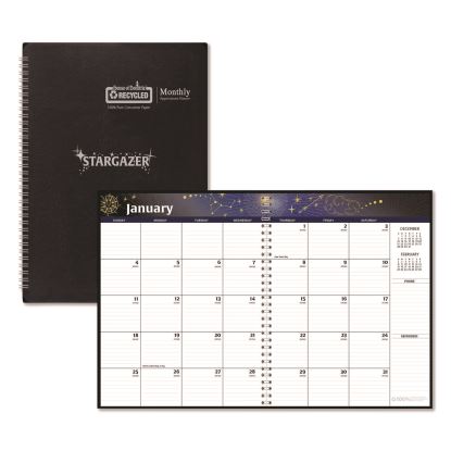Recycled Stargazer Monthly Planner, Stargazer Artwork, 11 x 7, Black Cover, 13-Month (Dec to Dec): 20261