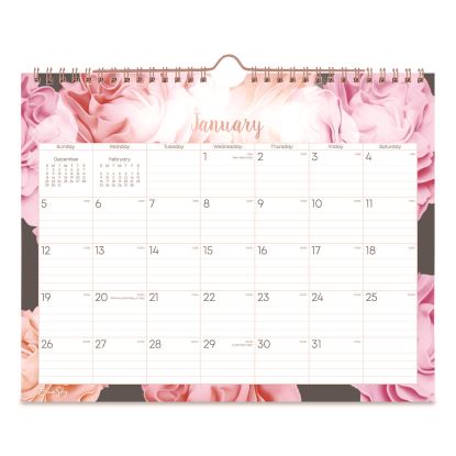 Joselyn Monthly Wall Calendar, Floral Artwork, 11 x 8.75, White/Multicolor Sheets, 12-Month (Jan to Dec): 20261
