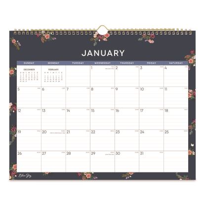 Ashlyn Monthly Wall Calendar, Floral Artwork, 15 x 12, White/Blue/Pink Sheets, 12-Month (Jan to Dec): 20261