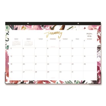 Kelly Ventura Magenta Bloom Desk Pad Calendar, 17 x 11, Floral Artwork, White/Multicolor Sheets, 12-Month (Jan to Dec): 20261