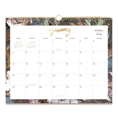 Midnight Garden Monthly Wall Calendar, 15 x 12, Floral Artwork, White/Multicolor Sheets, 12-Month (Jan to Dec): 20261