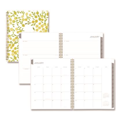 Mimosa Weekly/Monthly Planner, 11 x 8.5, Floral Artwork, Yellow/Green/White Cover, 12-Month (Jan to Dec): 20261