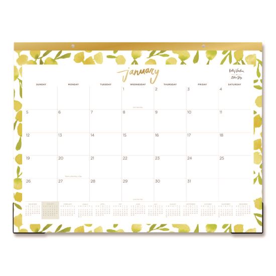 Mimosa Monthly Desk Pad Calendar, 22 x 17, Lemon Artwork, White/Yellow/Green Sheets, 12-Month (Jan to Dec): 20261