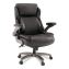 Leithen Bonded Leather Big and Tall Midback Chair, Supports 400 lbs,19.49" - 22.44" Seat Height, Black Seat/Back, Silver Base1