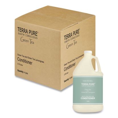 Terra Pure Conditioner Gallon, Green Tea Lemongrass, 1 gal Bottle, 4/Carton1