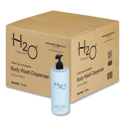 H2O Therapy Body Wash Air Pump, White Tea and Lemongrass, 16.23 oz Bottle, 12/Carton1