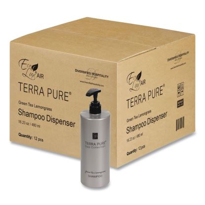 Terra Pure Shampoo Air Pump, Green Tea Lemongrass, 16.23 oz Bottle, 12/Carton1