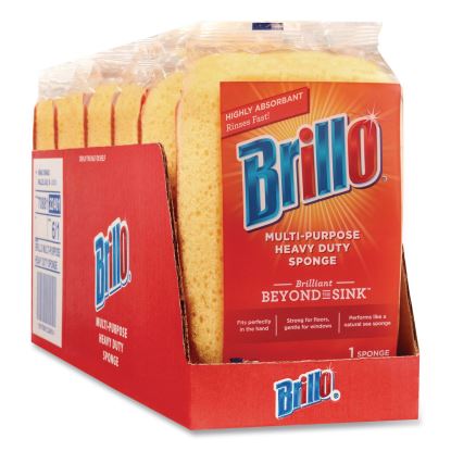 Multi-Purpose Sponge, 4.25 x 6.25, 2.12" Thick, Yellow, 6/Carton1