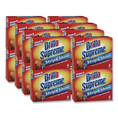 Strip and Shine Steel Wool Balls, 2.5 x 2, Gray, 6 Balls/Box, 24 Boxes/Carton1