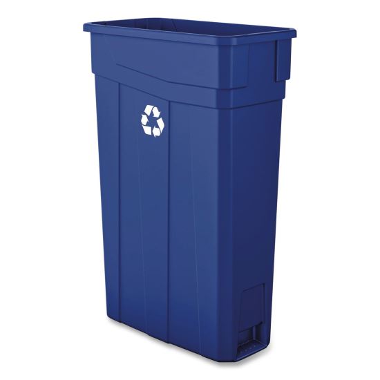 Slim Recycling Container, 23 gal, Polypropylene, Blue1