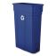 Slim Recycling Container, 23 gal, Polypropylene, Blue1
